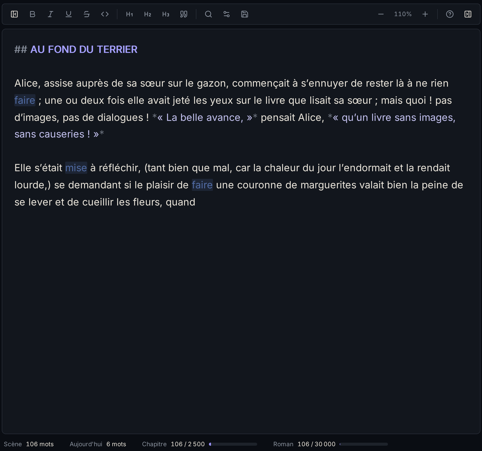 L'éditeur Markdown sans distraction de Plume noire